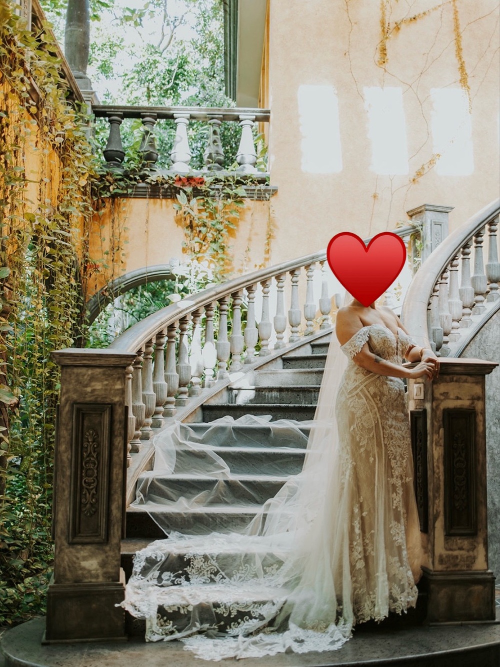 Elegant Off-Shoulder Ivory Lace Wedding Dress with Chapel Train